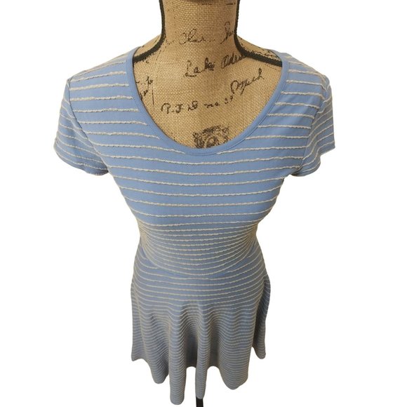 Matilda Jane Blue Exploration Striped Knit Dress Short Sleeve Womens Sz XS - Picture 2 of 10